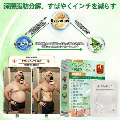🍐🍐公式旗艦店 /𝐁𝐒𝐖𝐄𝐋𝐋®＆NAD+ 10-in-1 ナノ強化フォーミュラ — 肥満、肌のたるみ、糖尿病、睡眠時無呼吸症候群、関節の悩み、その他健康上の懸念にアプローチ🌟
